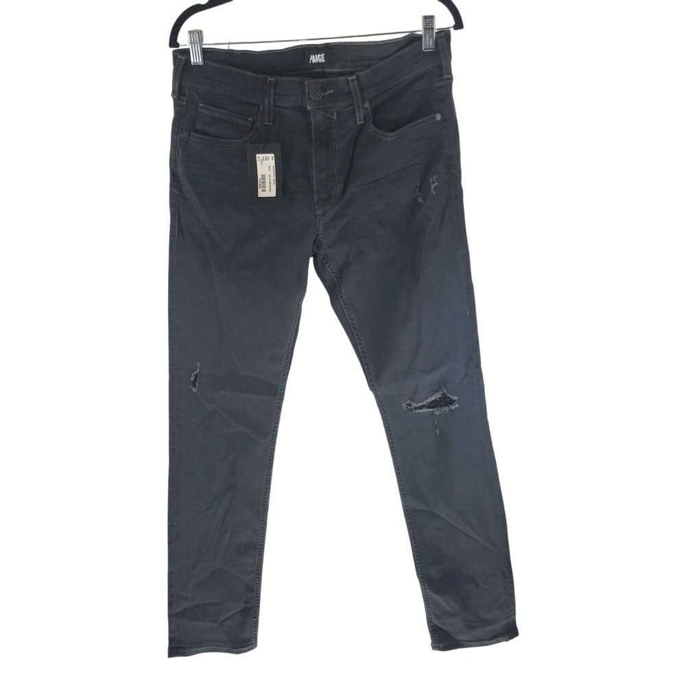 Paige Lennox Slim Fit Wolfe Destructed Jeans Mens Super Stretch Fibers 32